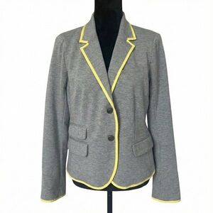 GAP The Academy Heathered Gray Blazer with Yellow Accent Designer Button Classic